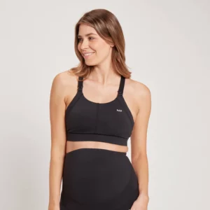 Stanik sportowy dla kobiet w ciąży lub karmiących z kolekcji MP Maternity – czarny